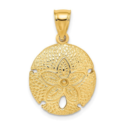 14k Yellow Gold Sand Dollar Charm Pendant