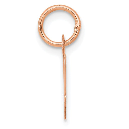 14k Rose Gold Small Script Letter W Initial Charm Pendant