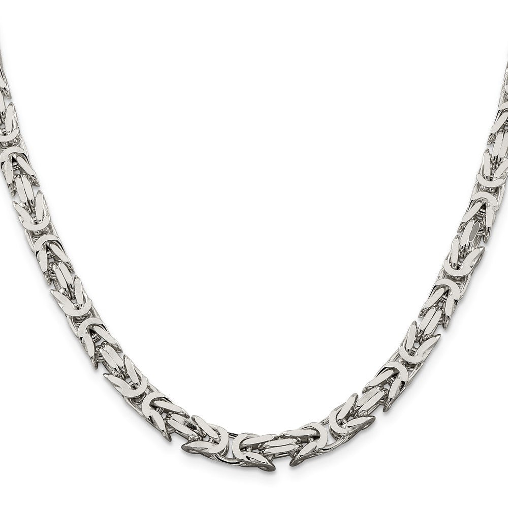 Sterling Silver 6mm Byzantine Chain Necklace 20"