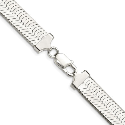 Sterling Silver 10.5mm Magic Herringbone Chain Necklace 22"