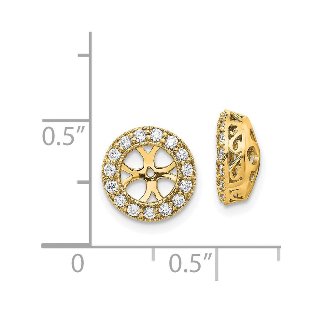 14k Yellow Gold Diamond Earring Jacket