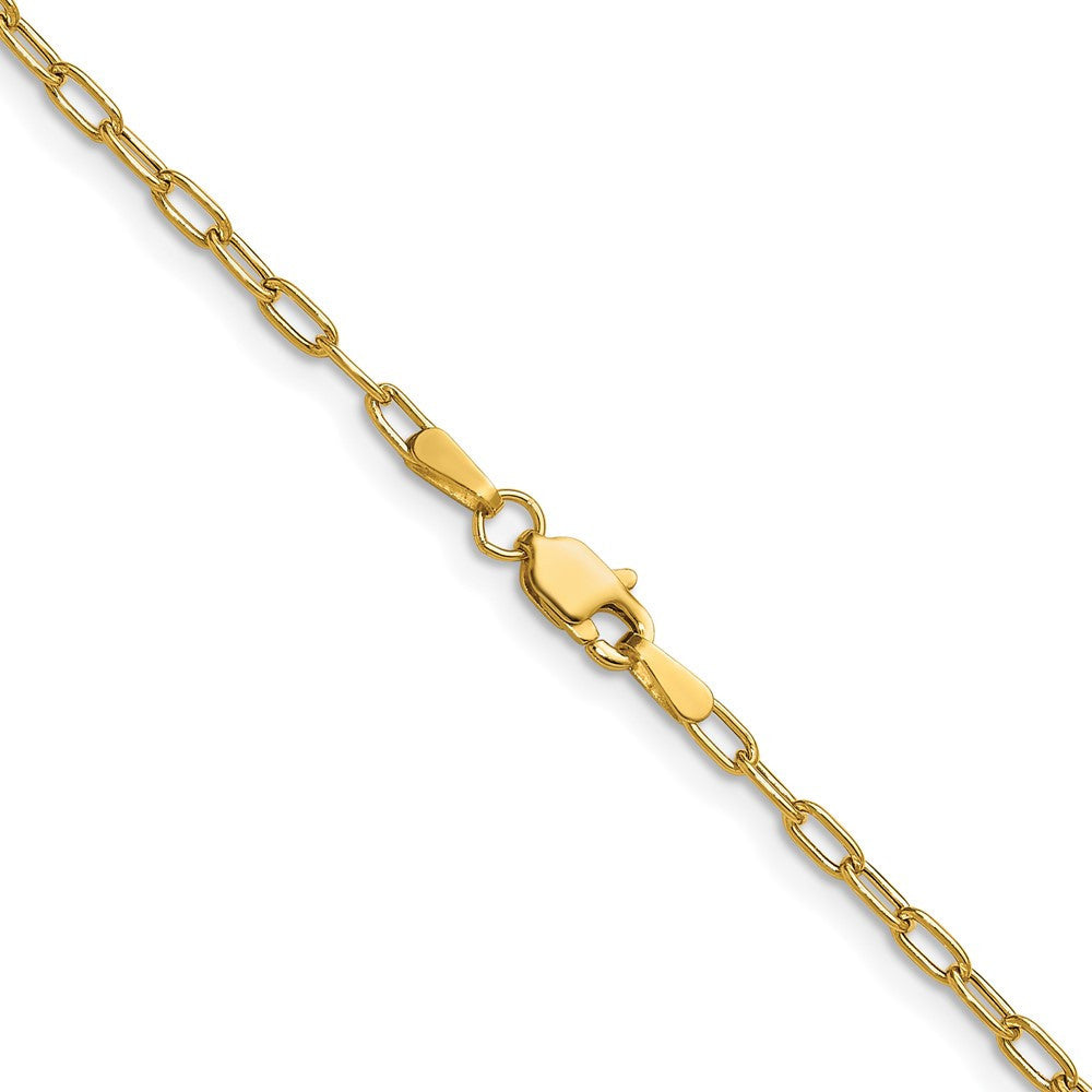 14k Yellow Gold 2.2mm Semi-Solid Beveled Paperclip Chain Necklace 24"