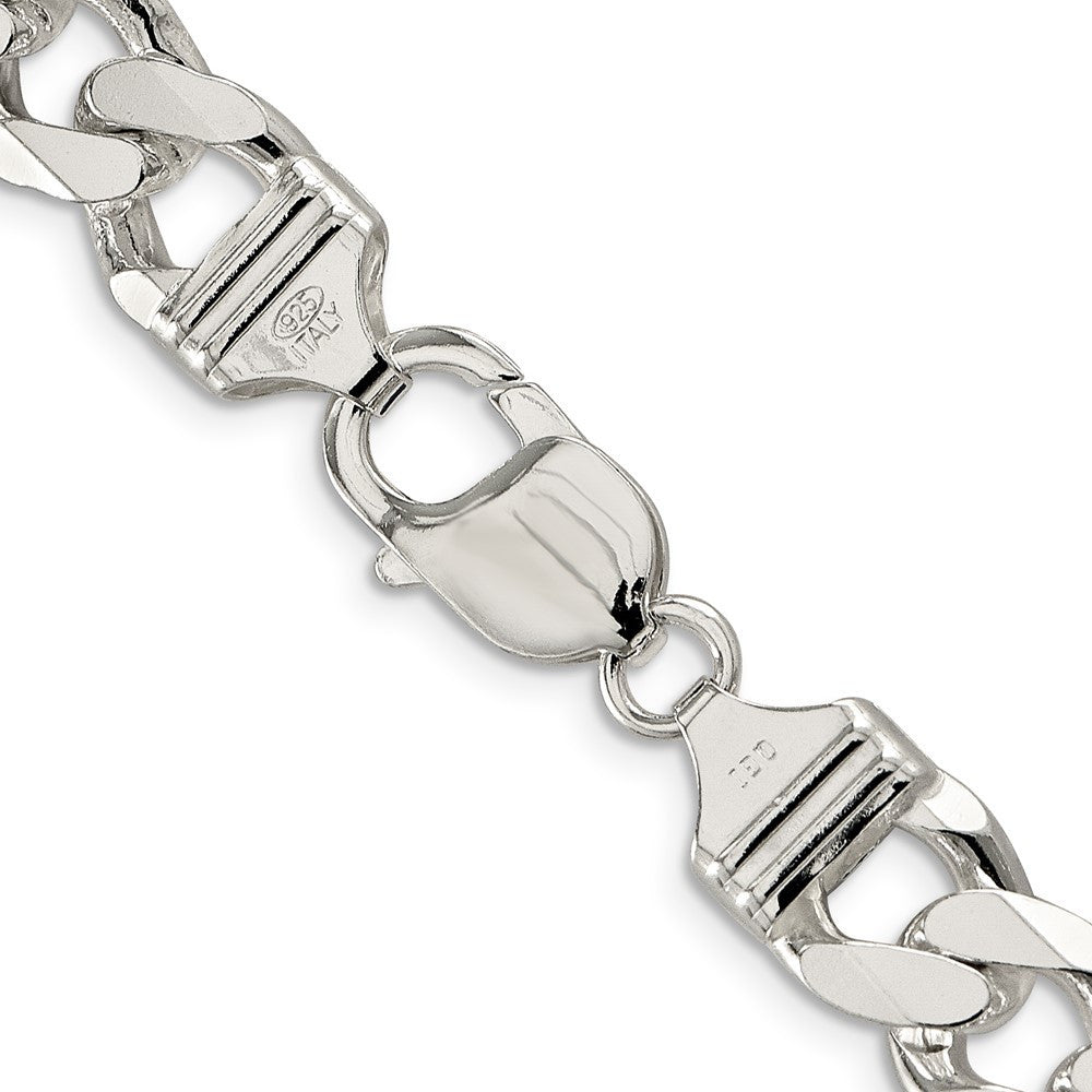 Sterling Silver 11.0mm Pav� Curb Chain Necklace 20"