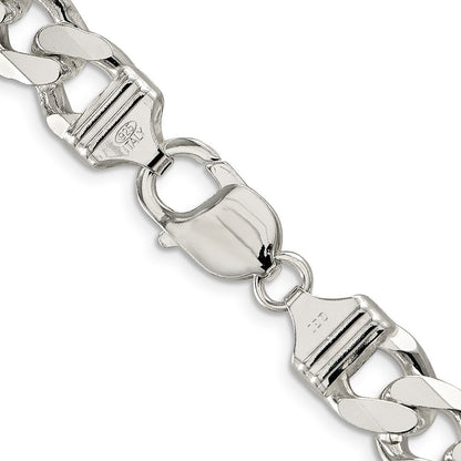 Sterling Silver 11.0mm Pav� Curb Chain Necklace 20"