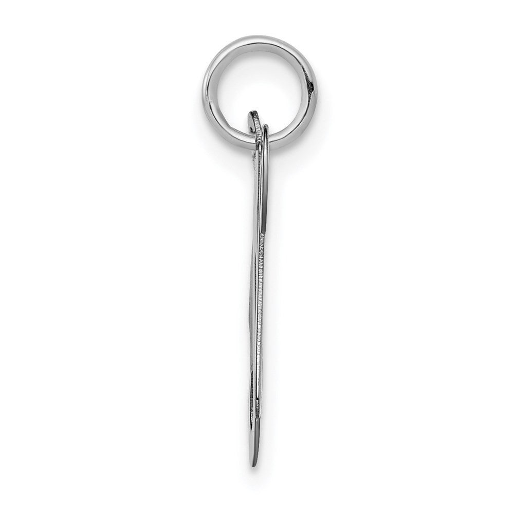 14k White Gold Script Letter N Initial Charm Pendant
