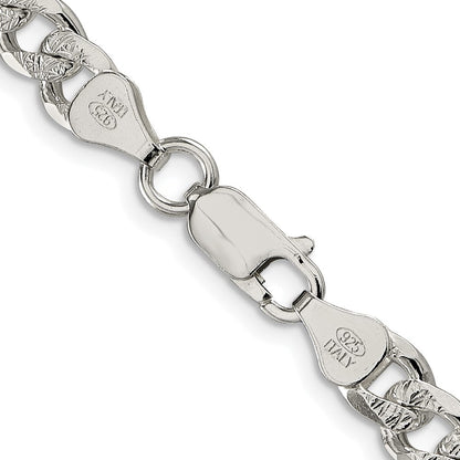Sterling Silver Rhodium-plated 7mm Pav� Curb Chain Necklace 18"