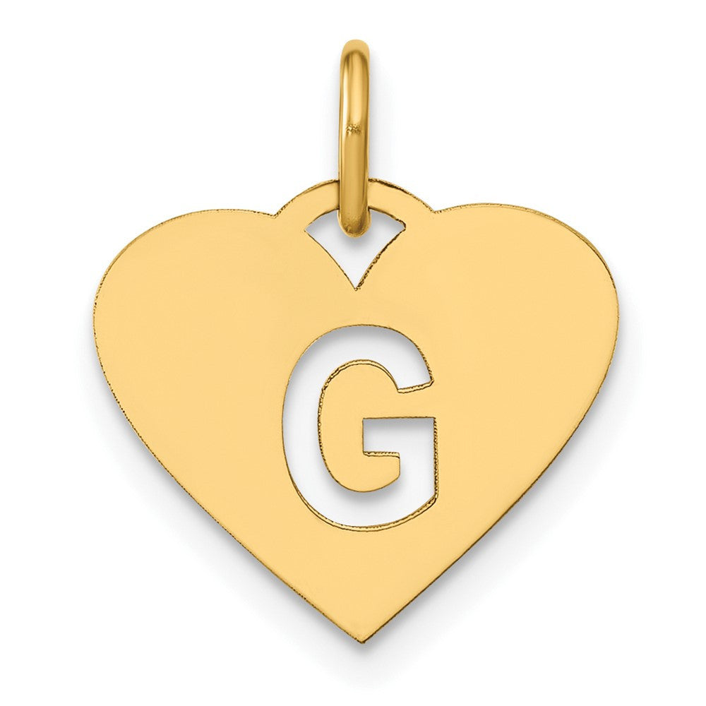 14k Yellow Gold Initial Letter G Initial Charm Pendant