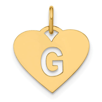 14k Yellow Gold Initial Letter G Initial Charm Pendant