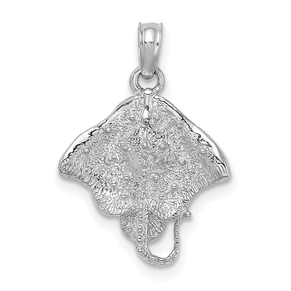 14k White Gold Stingray Charm Pendant