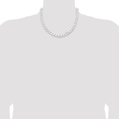 Sterling Silver 9.3mm Curb Chain Necklace 18"