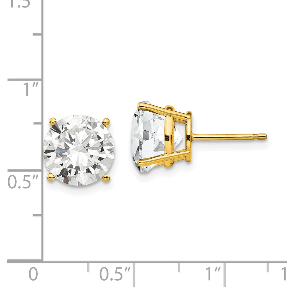 14k Yellow Gold 10mm Cubic Zirconia Stud Earrings