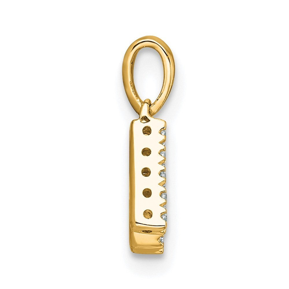 14k Yellow Gold Diamond Letter K Initial with Bail Pendant