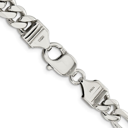 Sterling Silver 8mm Figaro Chain Necklace 36"