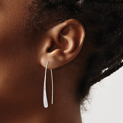 Sterling Silver Rh-Plated Polished Tear Threader