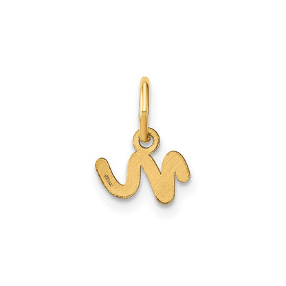 14k Yellow Gold Lower case Letter N Initial Charm Pendant