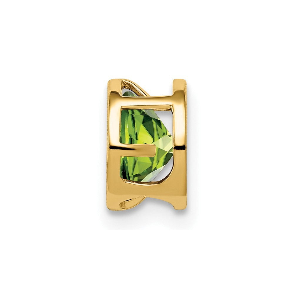 14k Yellow Gold 6mm Peridot bezel pendant