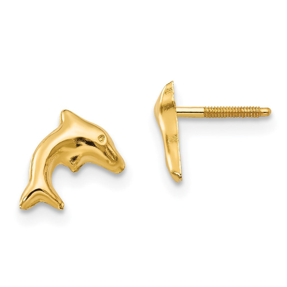 14k Yellow Gold Sm. Dolphin Stud Earrings