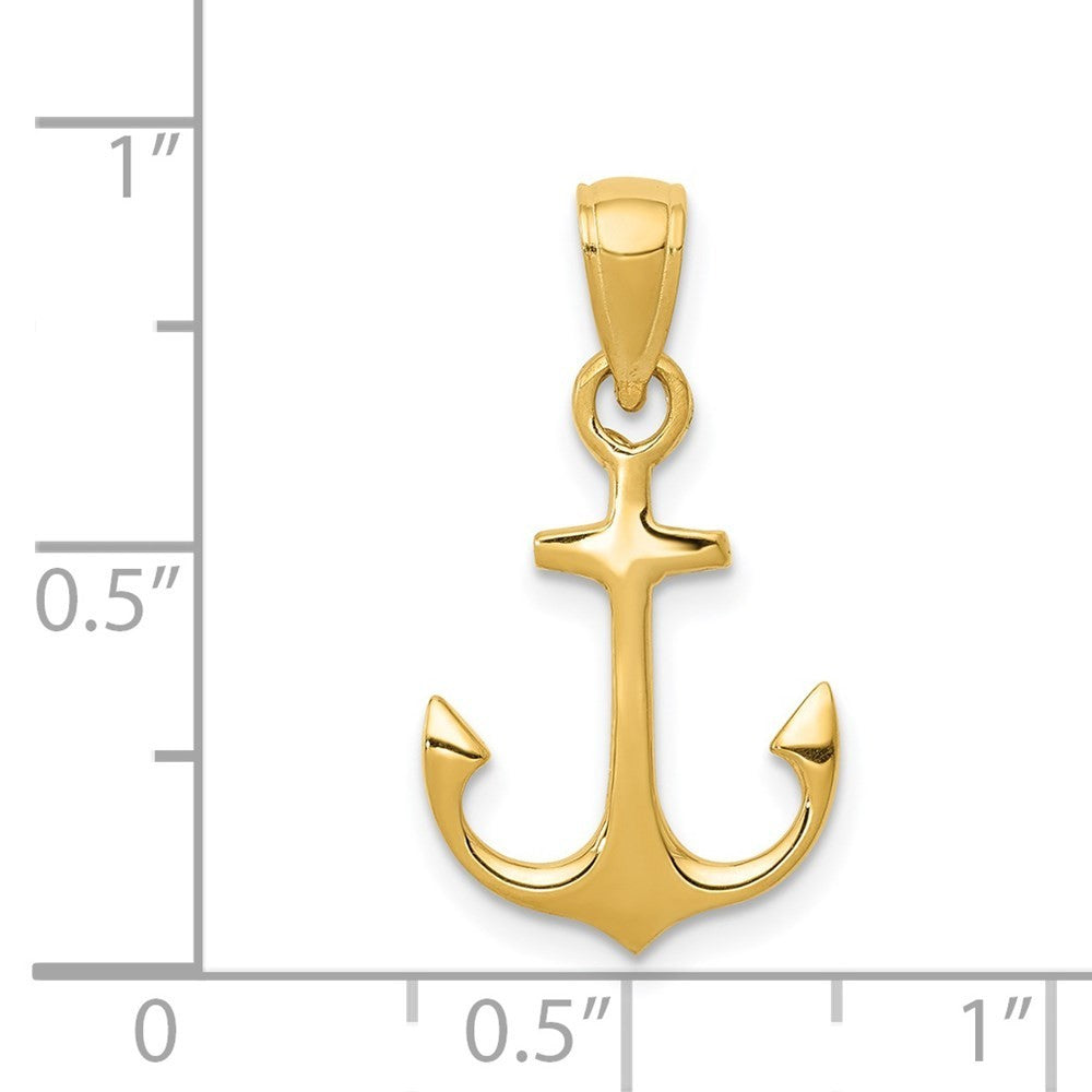 14k Yellow Gold Anchor Pendant