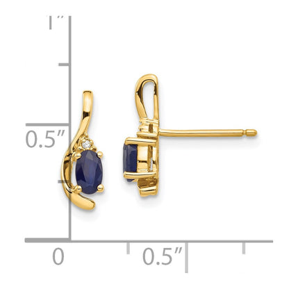 14k Yellow Gold Sapphire and Diamond Drop & Dangle Earrings