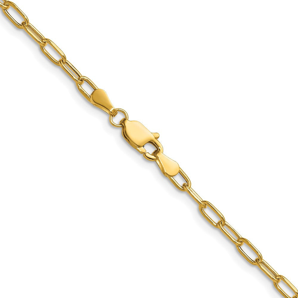 14k Yellow Gold 3.0mm Semi-Solid Beveled Paperclip Chain Necklace 26"
