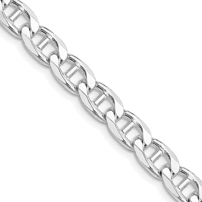 Sterling Silver 6.5mm Diamond-Cut Flat Anchor Curb Chain Necklace 24"