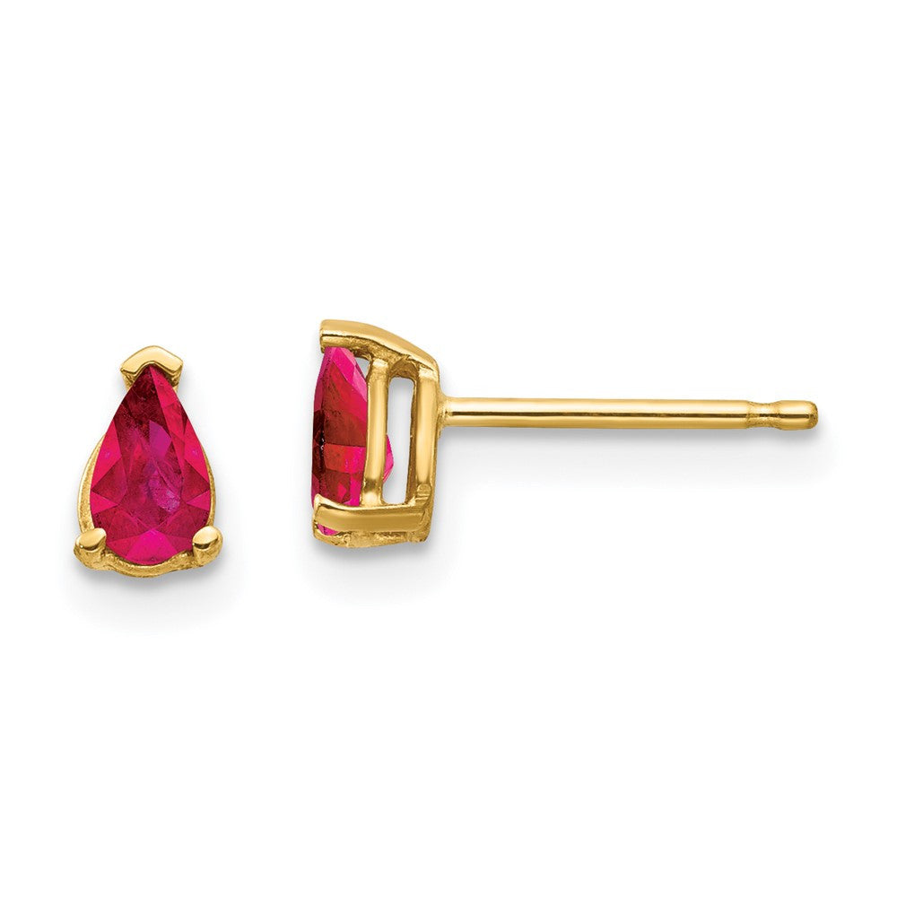 14k Yellow Gold Ruby Ruby Stud Earrings