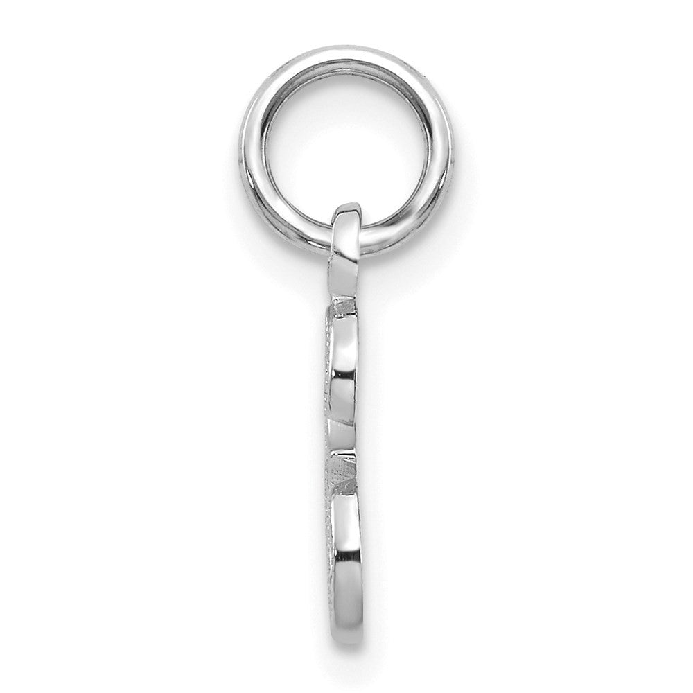 14k White Gold Casted Script Letter E Initial Charm Pendant