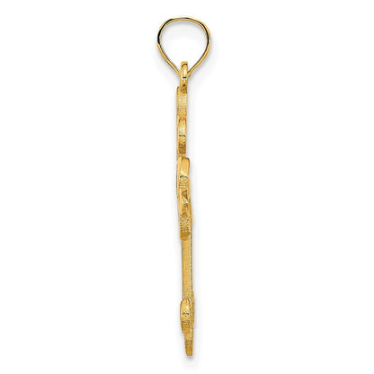 14k Yellow Gold Cross Charm Pendant