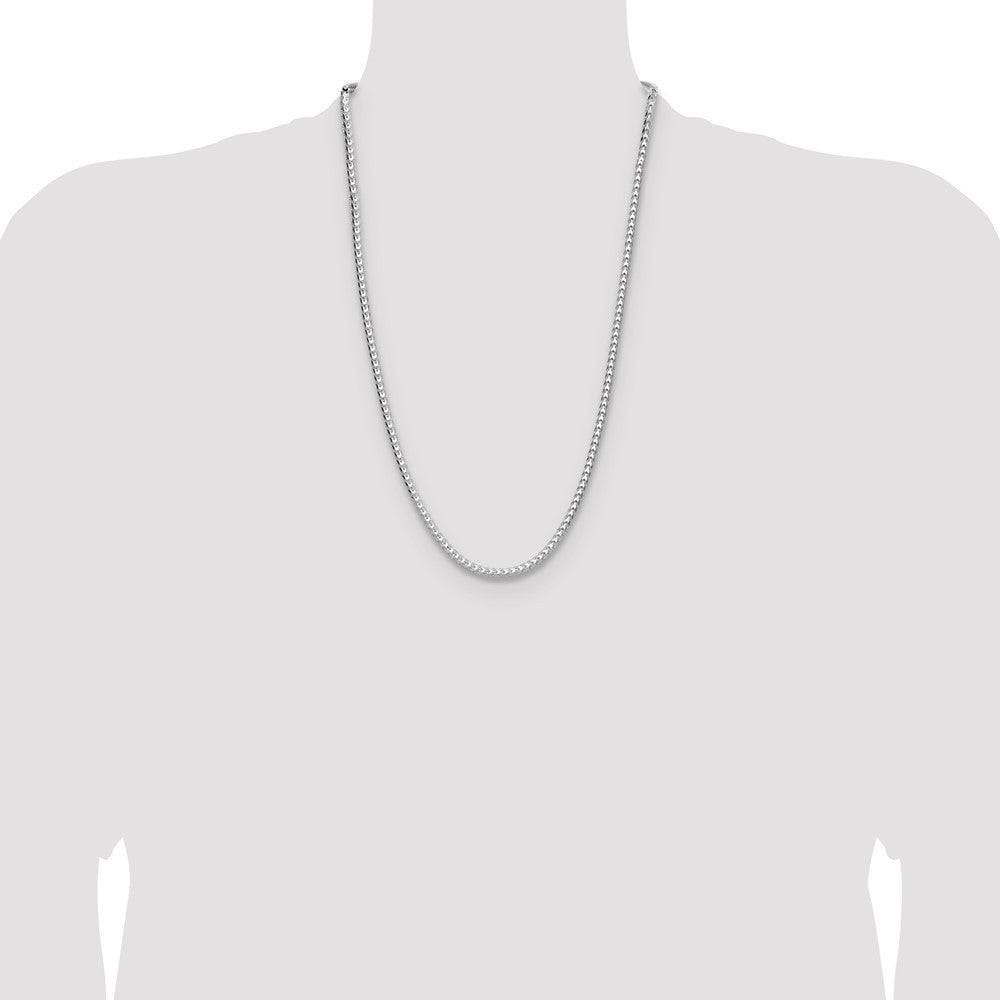 Sterling Silver 4.0mm Diamond-Cut Square Franco Chain Necklace 26"
