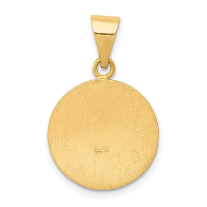14k Yellow Gold Polished and Satin St Matthew Medal Hollow Pendant