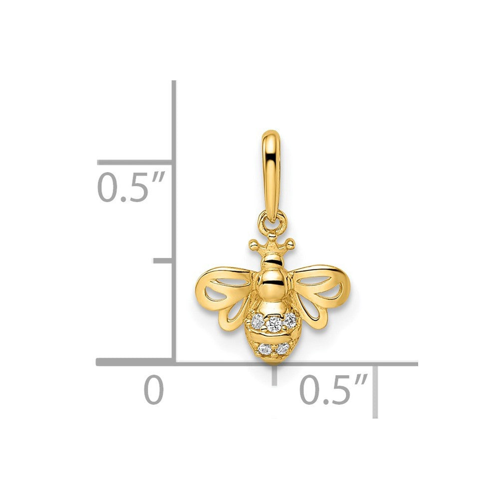 14k Yellow Gold Madi K CZ Bumble Bee Pendant
