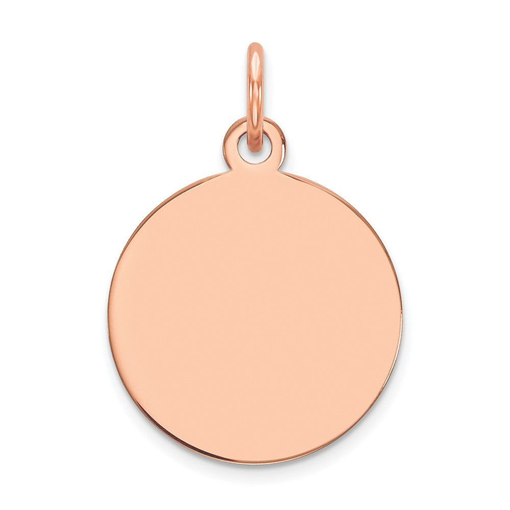 14k Rose Gold Plain .035 Gauge Circular Engravable Disc Charm Pendant
