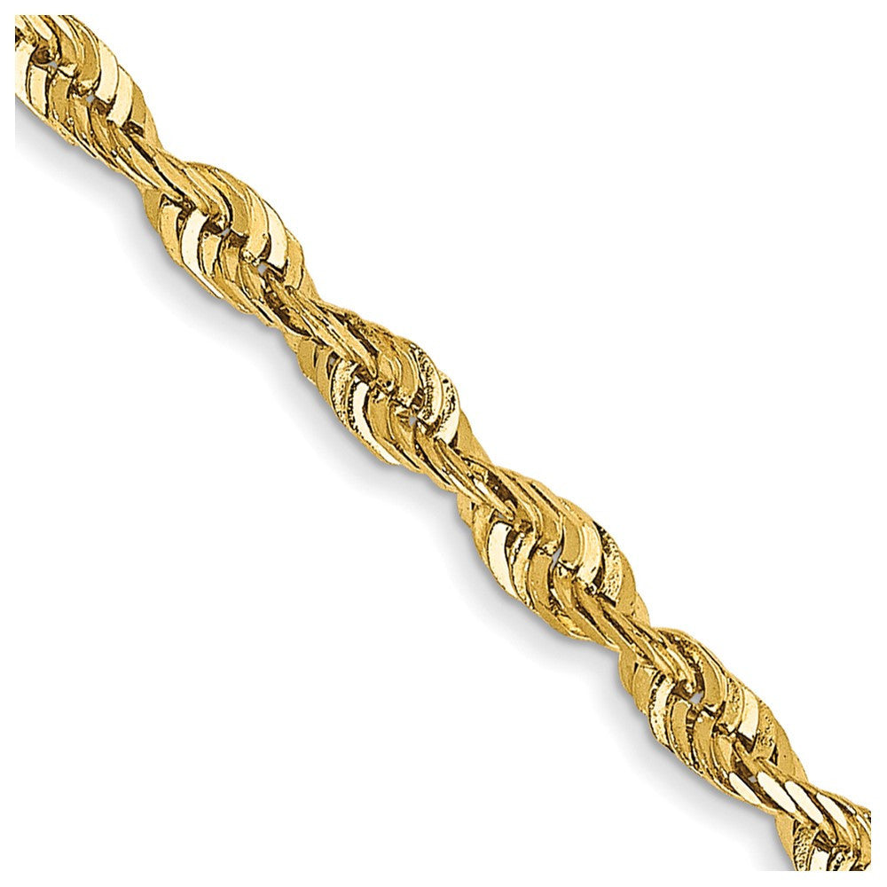 14k Yellow Gold 2.25mm Ultra Diamond-cut Rope Chain Necklace 18"