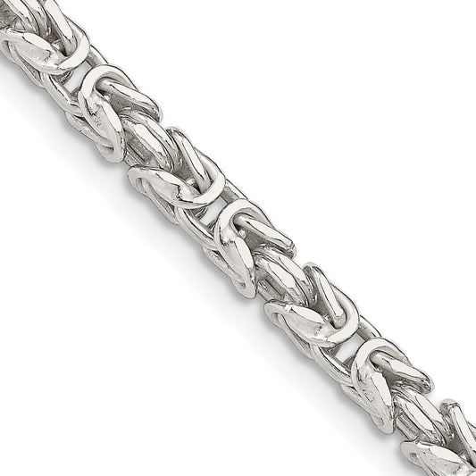 Sterling Silver 3.25mm Byzantine Chain Necklace 16"