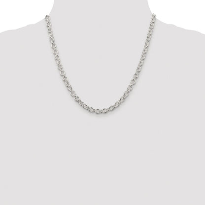 Sterling Silver Rhodium-plated 6.1mm Cable Chain Necklace 20"