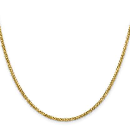 14k Yellow Gold 2.35mm Semi-Solid 3-Wire Wheat Chain Necklace 20"