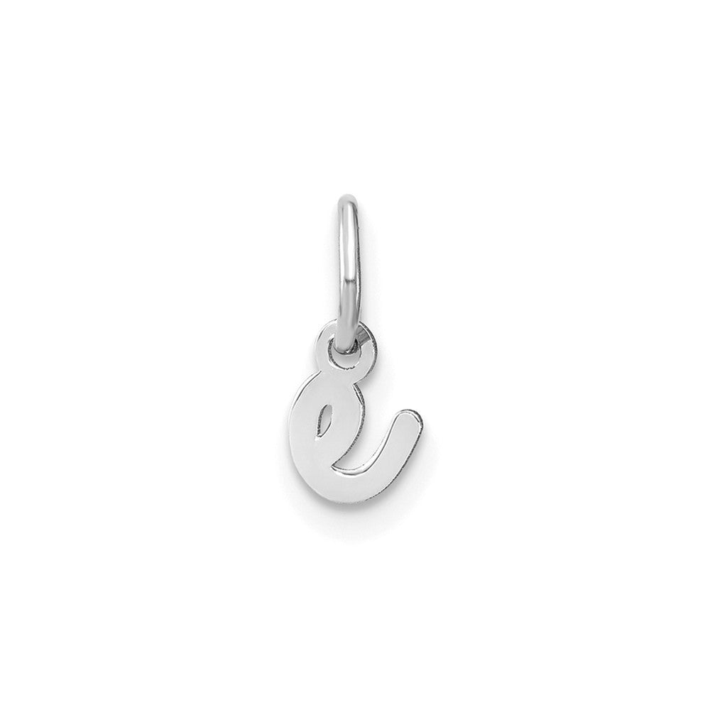 14k White Gold Lower case Letter E Initial Charm Pendant