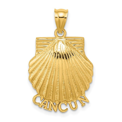 14k Yellow Gold CANCUN Scallop Shell Charm Pendant