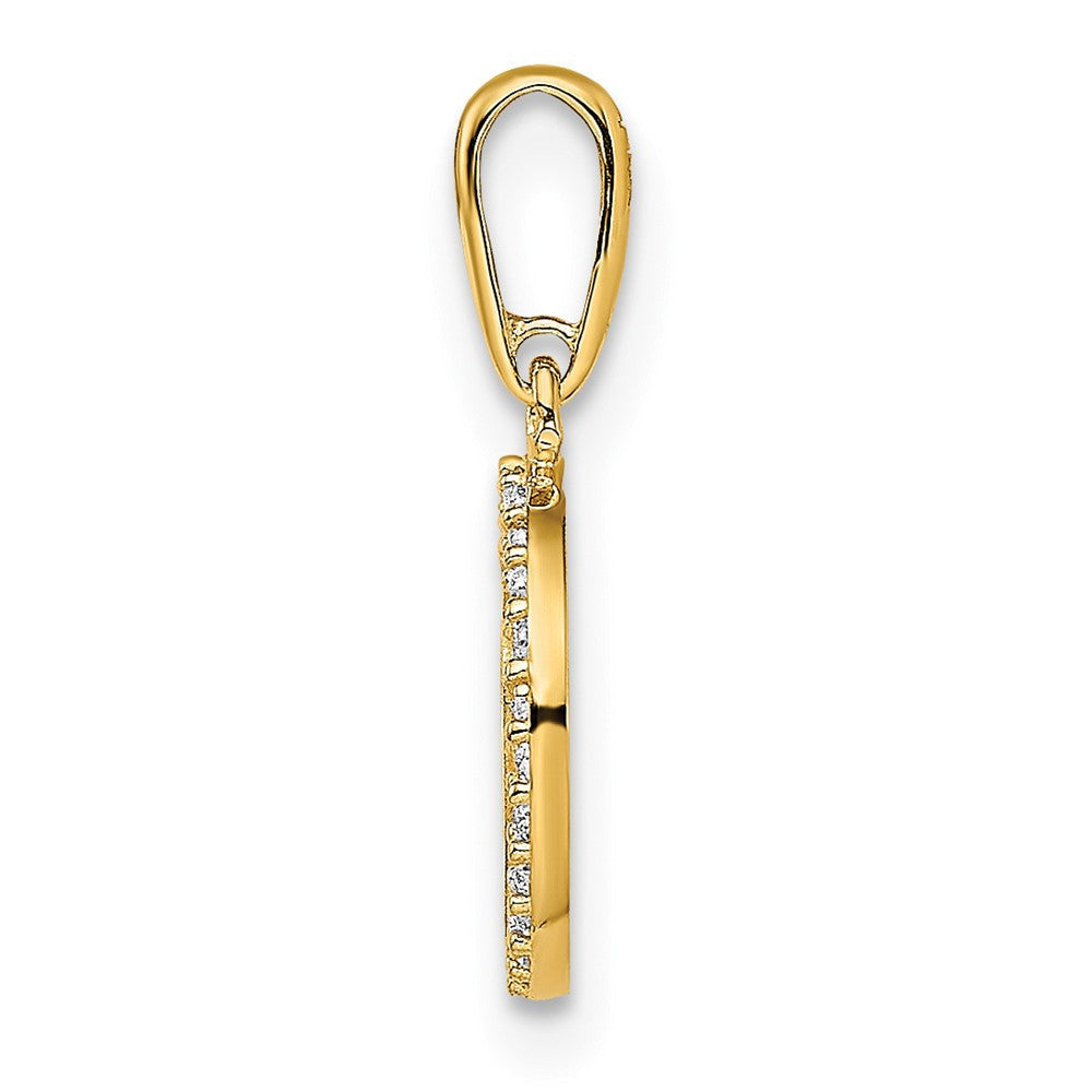 14k Yellow Gold CZ Heart Pendant