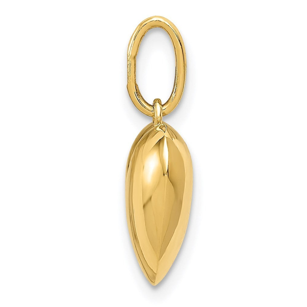 14k Yellow Gold Polished 3-D Puffed Heart Pendant