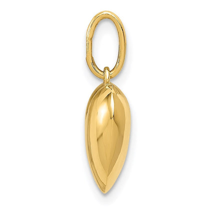 14k Yellow Gold Polished 3-D Puffed Heart Pendant
