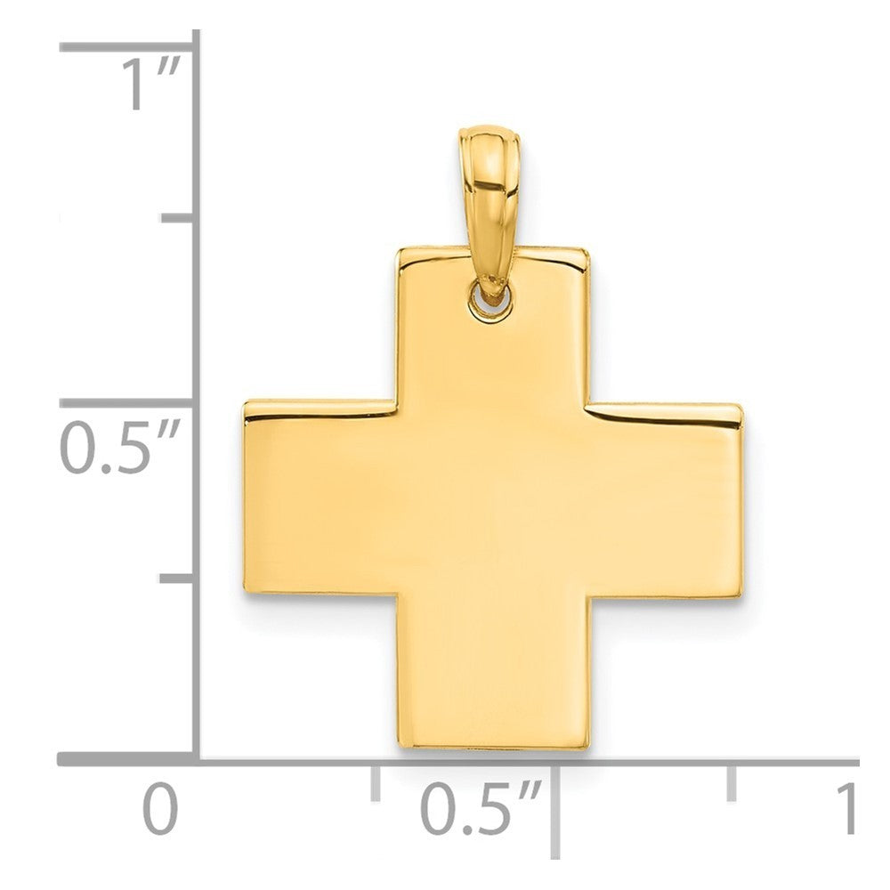 14k Yellow Gold Polished Cross Pendant