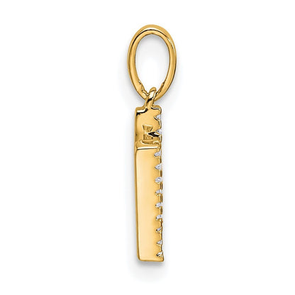 14k Yellow Gold Diamond Letter N Initial Pendant