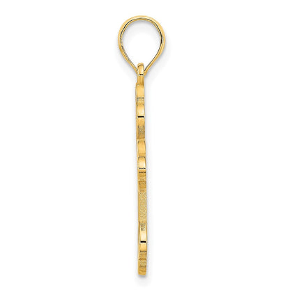14k Yellow Gold Cross Charm Pendant