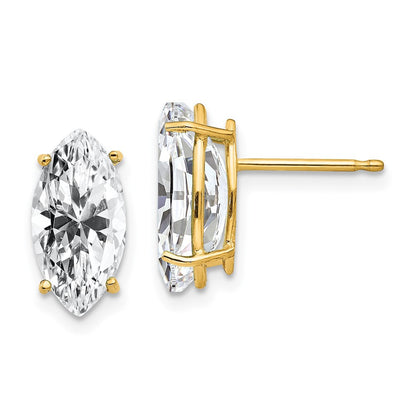 14k Yellow Gold 10x5mm Marquise Cubic Zirconia earring