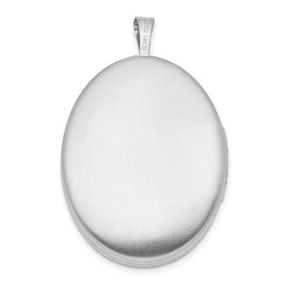 Sterling Silver Rhod-pltd 20mm LOVE TO THE MOON Diamond Oval Locket Pendant