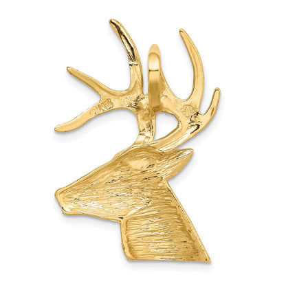 14k Yellow Gold Laser Cut Deer Charm Pendant