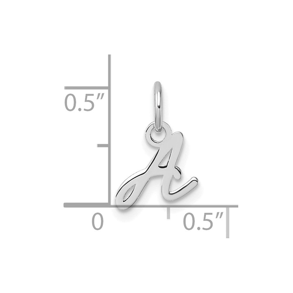 14k White Gold Uppercase Letter A Initial Charm Pendant