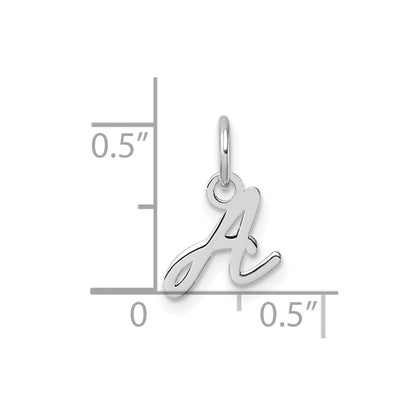 14k White Gold Uppercase Letter A Initial Charm Pendant