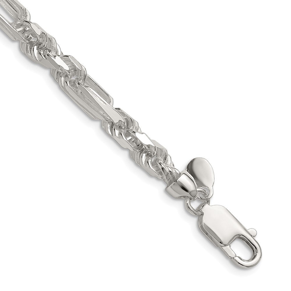 Sterling Silver 6mm Diamond-Cut Figarope Chain Necklace 18"